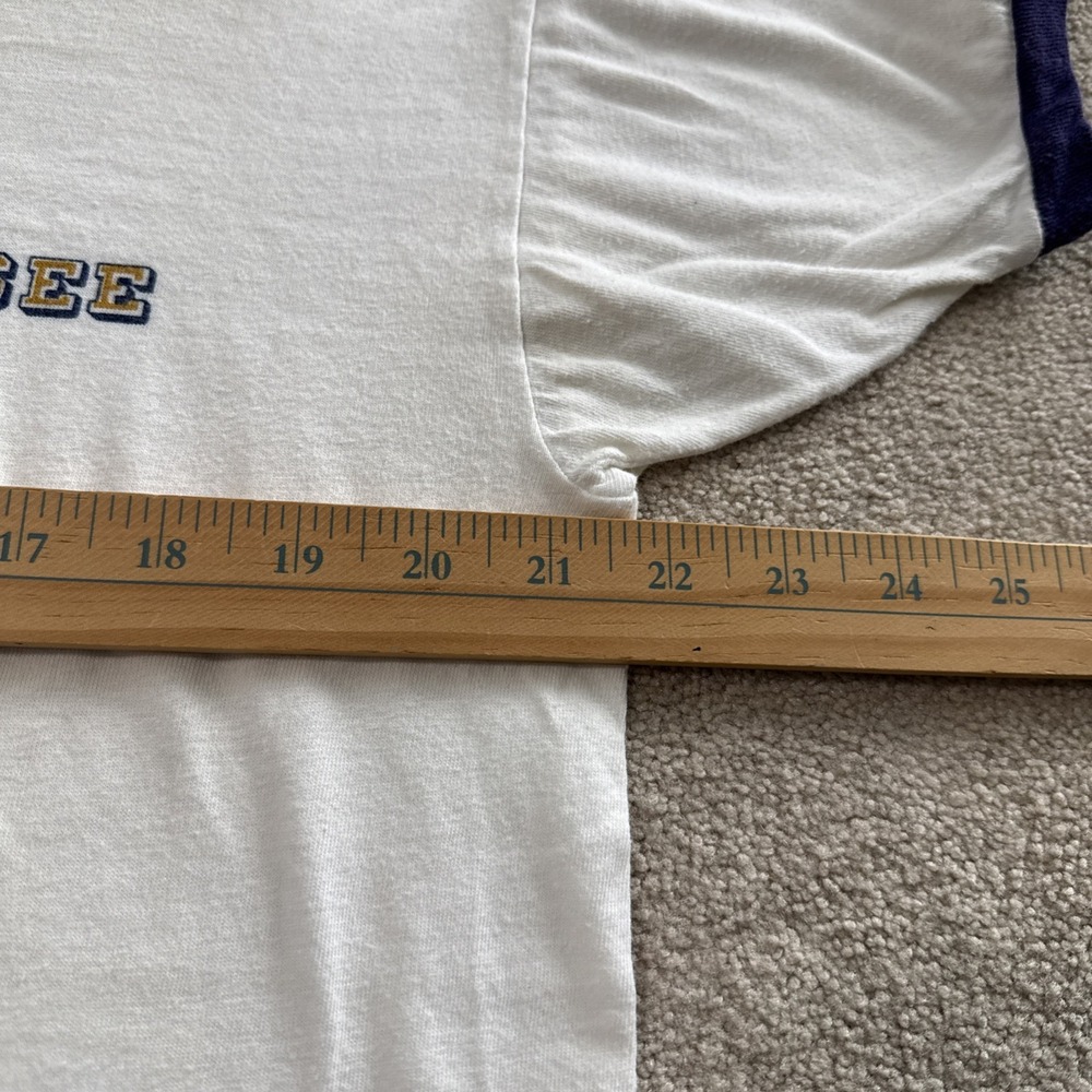 Vintage 70s 80s Blue Bar Champion Tennessee Tech TTU Ringer T Shirt XL USA - Picture 4 of 16